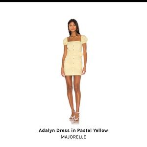 MAJORELLE  Adalyn Dress in Pastel Yellow
